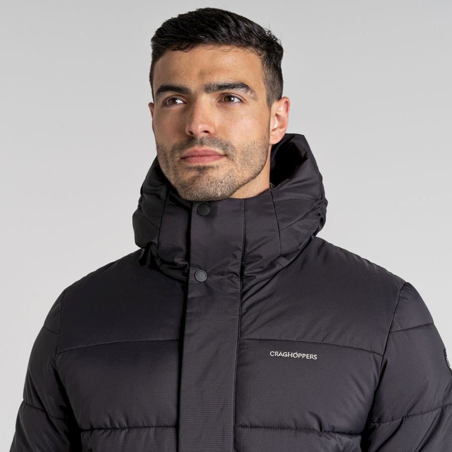 Chaquetas Craghoppers Sutherland Insulated Encapuchado Hombre Negros | UQN3886UC