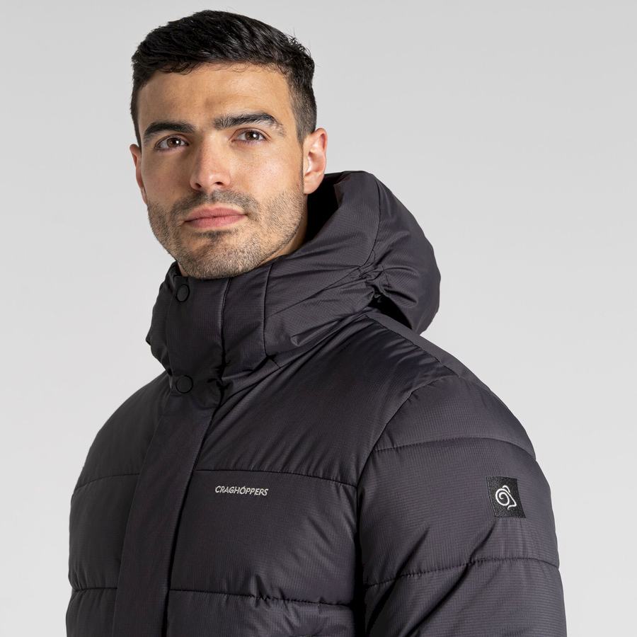 Chaquetas Craghoppers Sutherland Insulated Encapuchado Hombre Negros | UQN3886UC