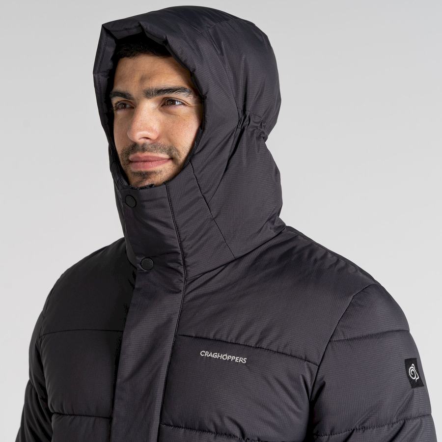 Chaquetas Craghoppers Sutherland Insulated Encapuchado Hombre Negros | UQN3886UC