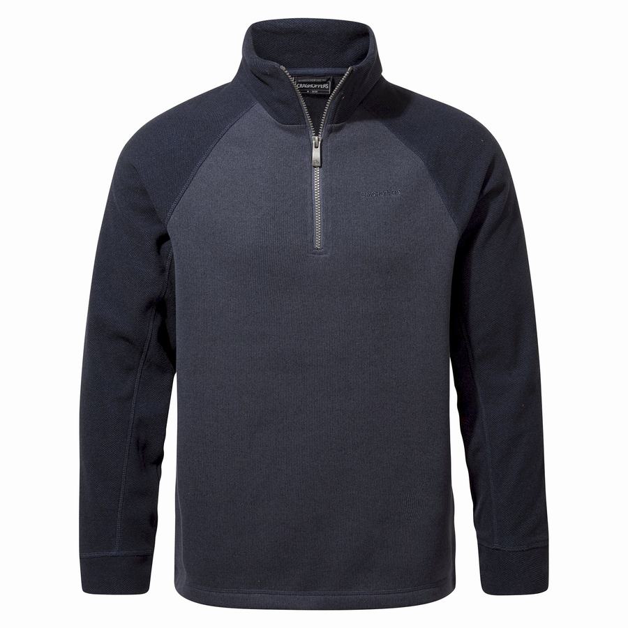 Jerséis Craghoppers Barker Half Zip Hombre Grises Azules | GLF391BO