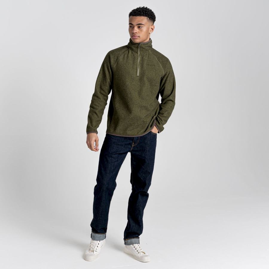 Jerséis Craghoppers Durrus Half Zip Hombre Verde Oliva Verdes | TRT7265SF