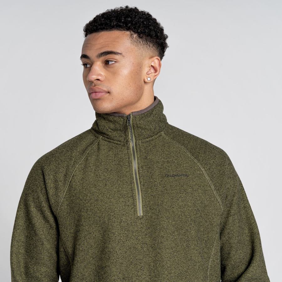 Jerséis Craghoppers Durrus Half Zip Hombre Verde Oliva Verdes | TRT7265SF