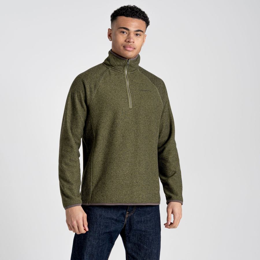 Jerséis Craghoppers Durrus Half Zip Hombre Verde Oliva Verdes | TRT7265SF