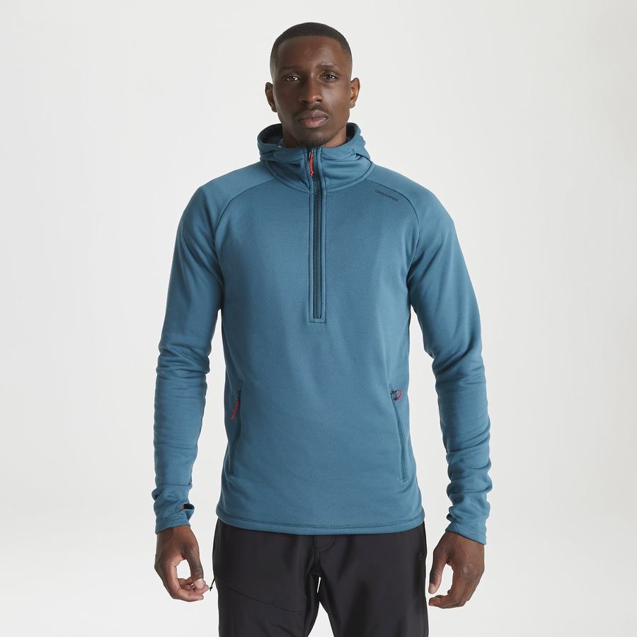 Jerséis Craghoppers Dynamic Encapuchado Half Zip Invierno Hombre Azules | DSW2728GW