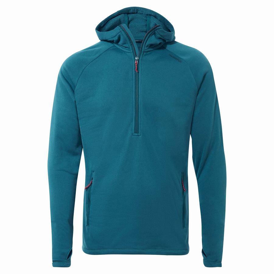 Jerséis Craghoppers Dynamic Encapuchado Half Zip Invierno Hombre Azules | DSW2728GW