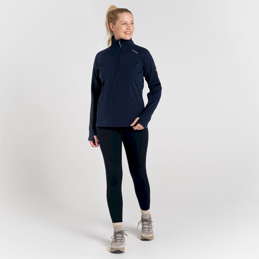 Jerséis Craghoppers Dynamic Pro Half Zip Mujer Azules Azul Marino | NHY85100UW