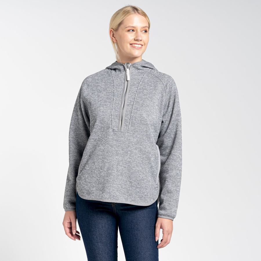 Jerséis Craghoppers Elena Encapuchado Half Zip Mujer Grises | XOJ7450IM