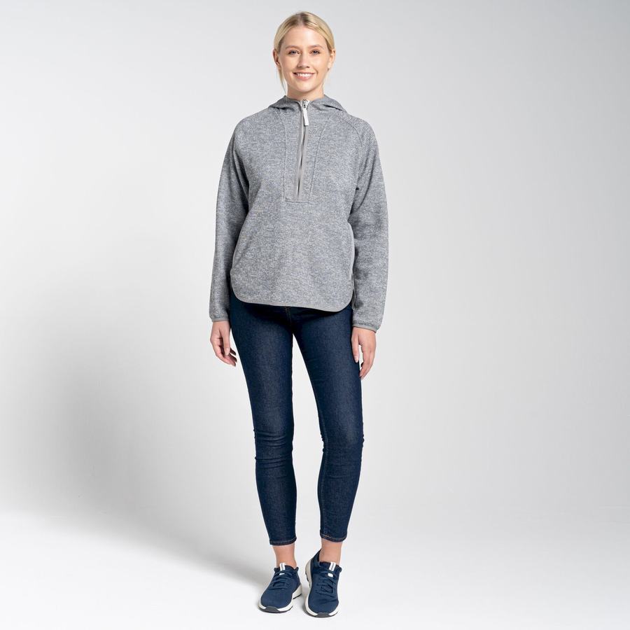 Jerséis Craghoppers Elena Encapuchado Half Zip Mujer Grises | XOJ7450IM