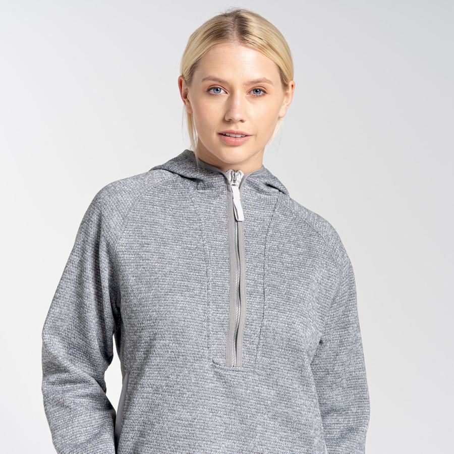 Jerséis Craghoppers Elena Encapuchado Half Zip Mujer Grises | XOJ7450IM