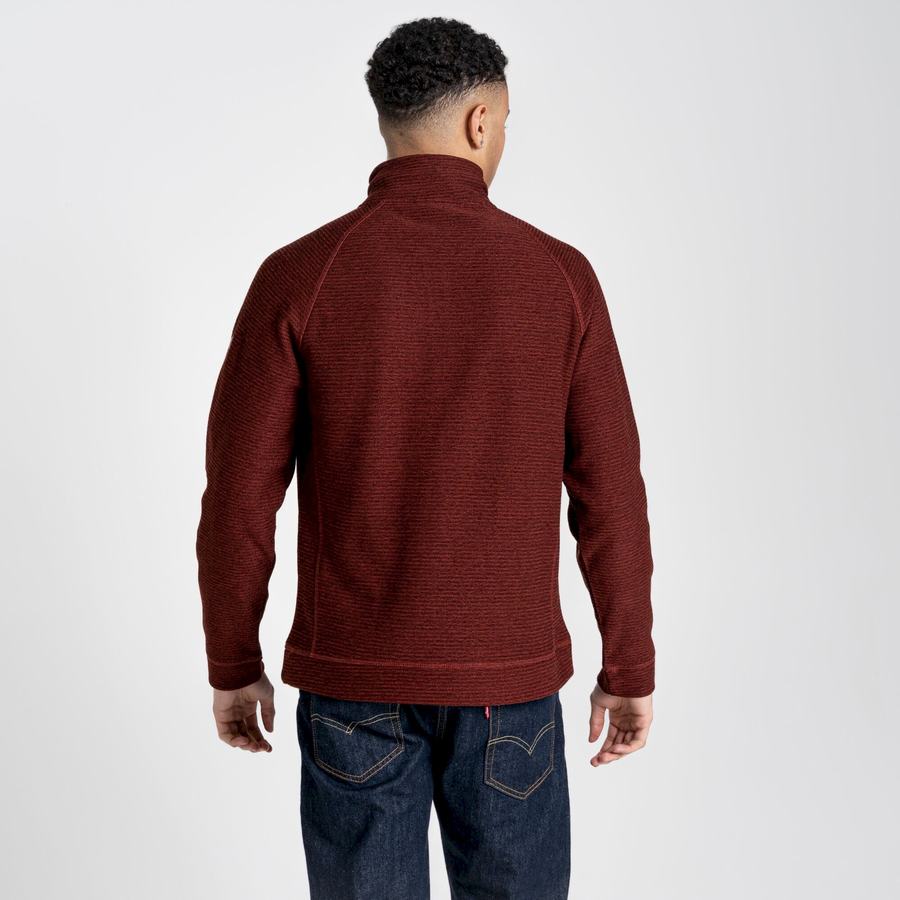 Jerséis Craghoppers Elton Half Zip Hombre Rojos Oscuro | HUG2336ZQ