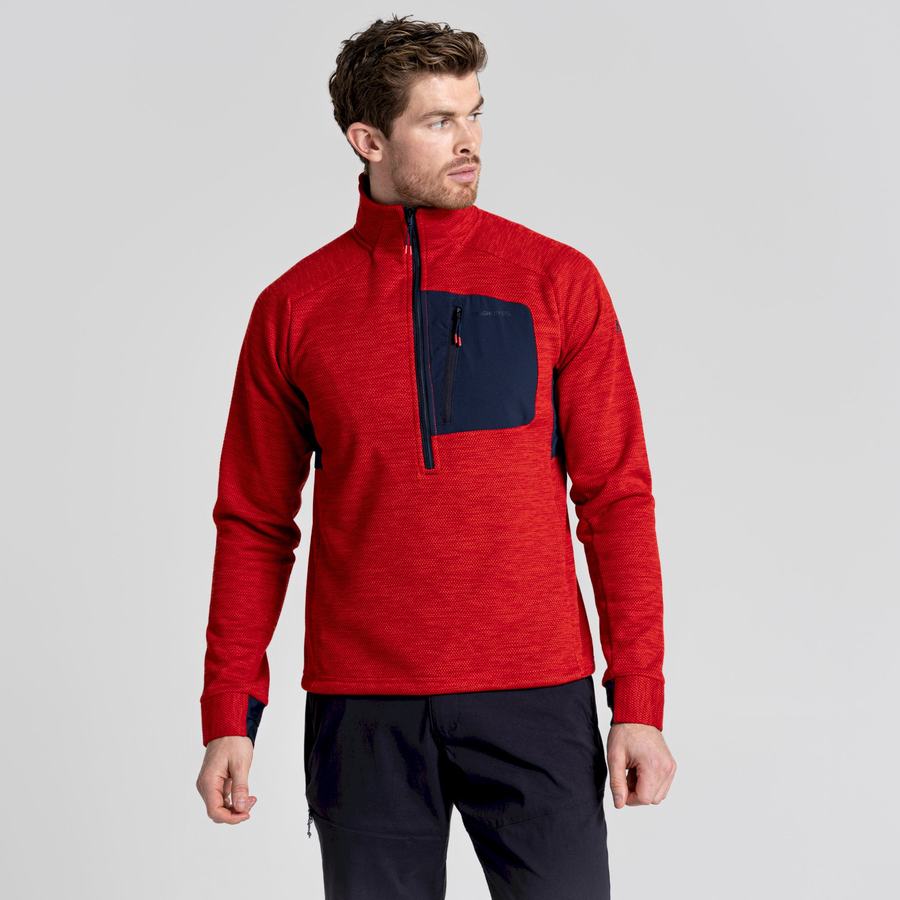 Jerséis Craghoppers Tarbert Half Zip Hombre Rojos | DIE8446GA