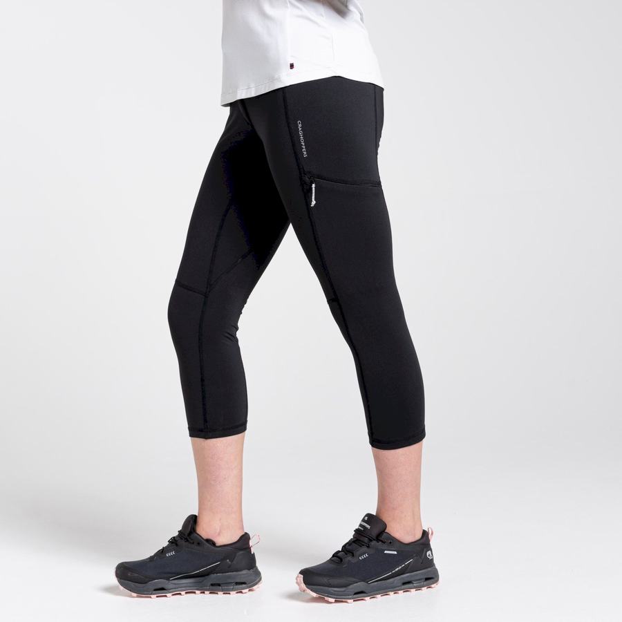 Leggins Craghoppers Dynamic Cropped Mujer Negros | EDO3088VA