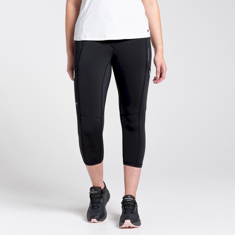 Leggins Craghoppers Dynamic Cropped Mujer Negros | EDO3088VA