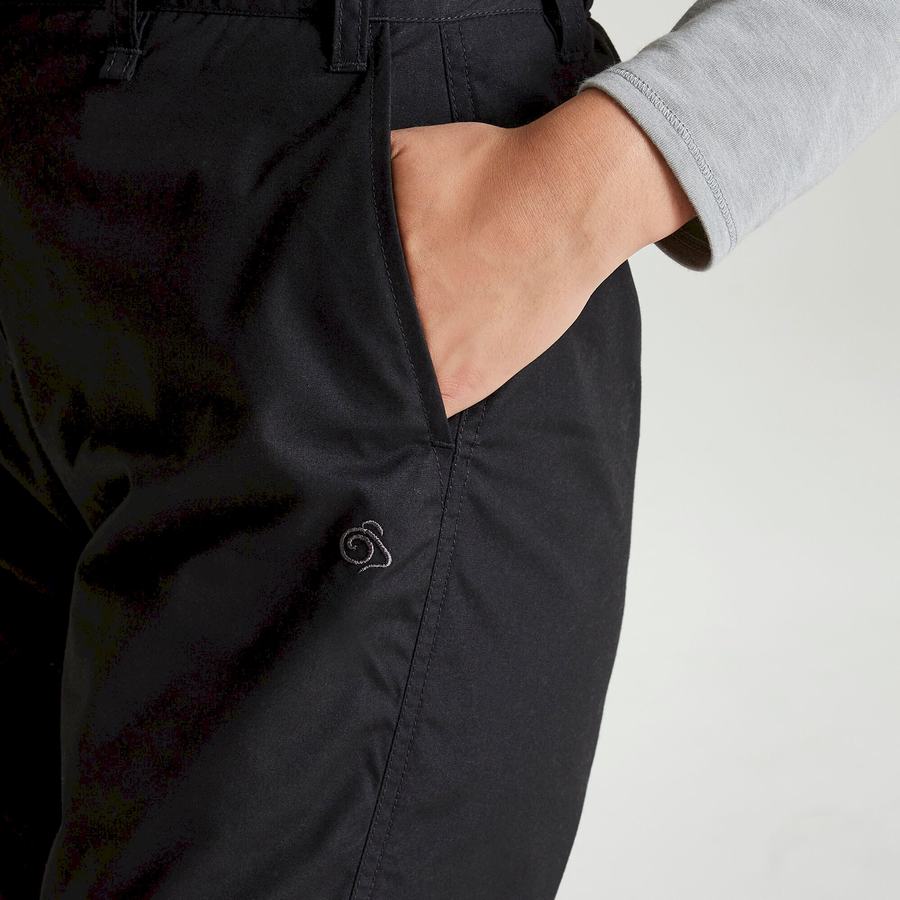 Pantalones Craghoppers Expert Kiwi Mujer Negros | KFP2379NZ