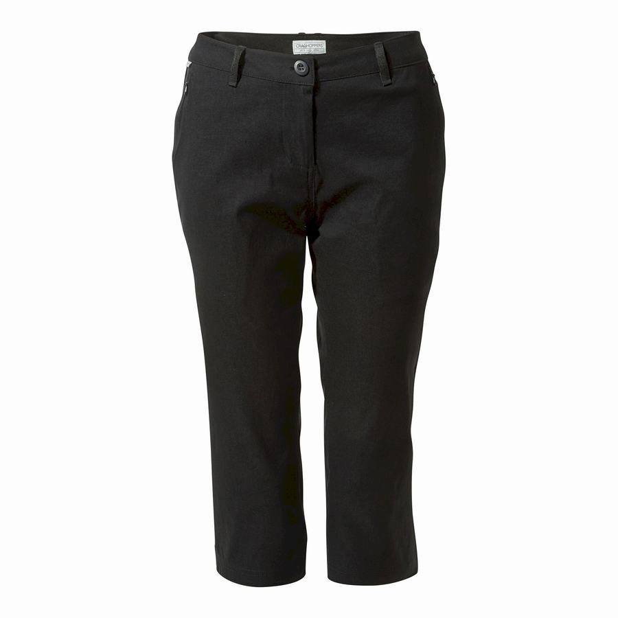 Pantalones Craghoppers Kiwi Pro II Crop Mujer Negros | IJW9153CQ