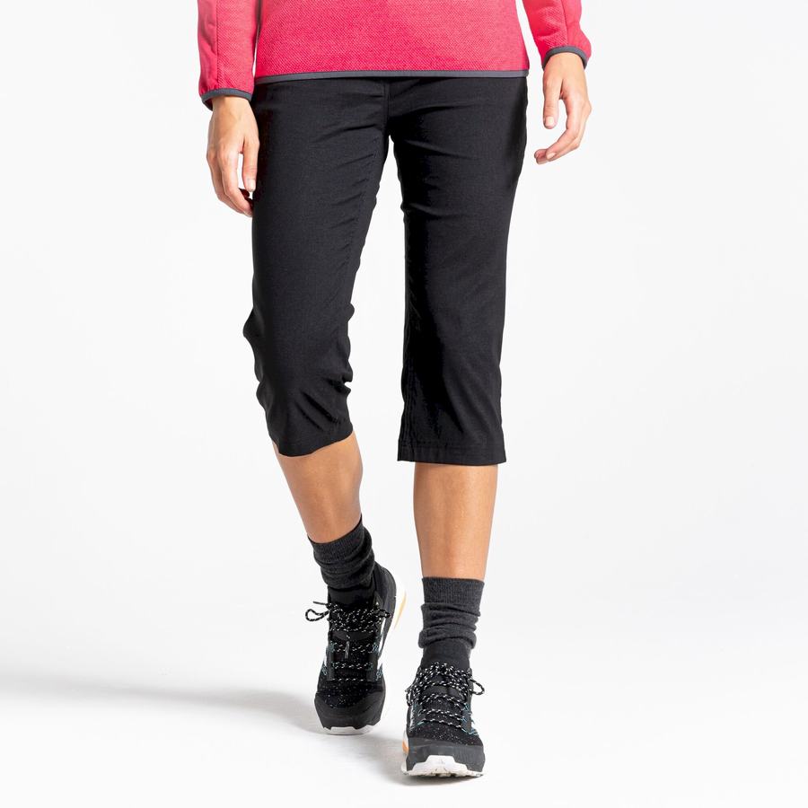 Pantalones Craghoppers Kiwi Pro II Crop Mujer Negros | IJW9153CQ